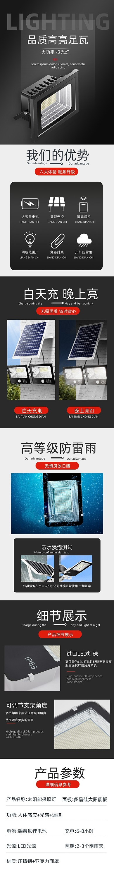 探照燈照明燈燈具詳情頁