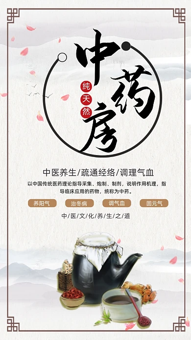 中药房宣传手机海报