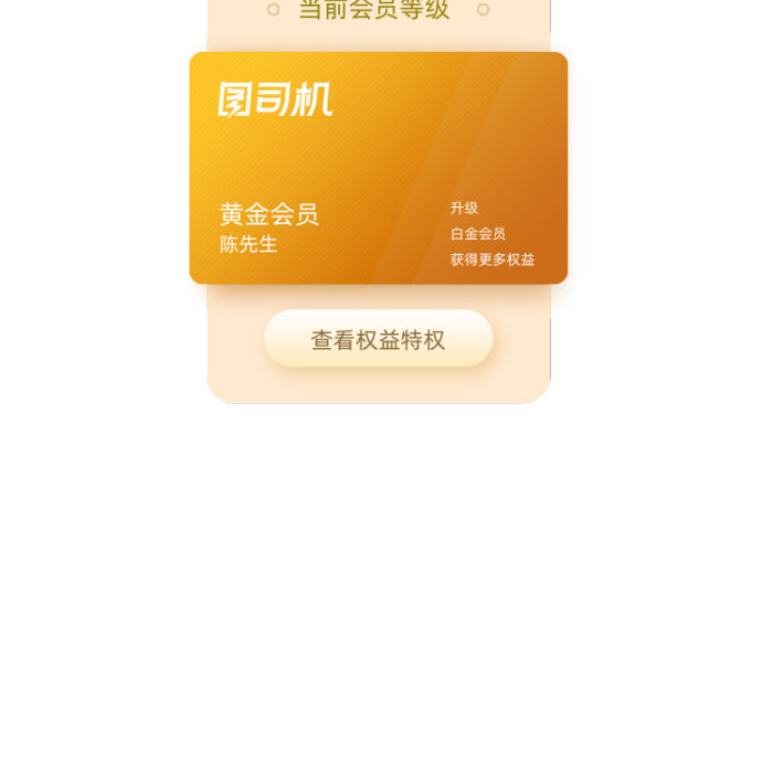金色會員等級彈窗界面