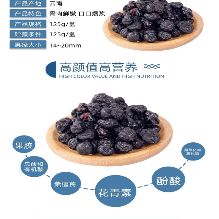 藍莓干藍莓水果果脯零食詳情頁