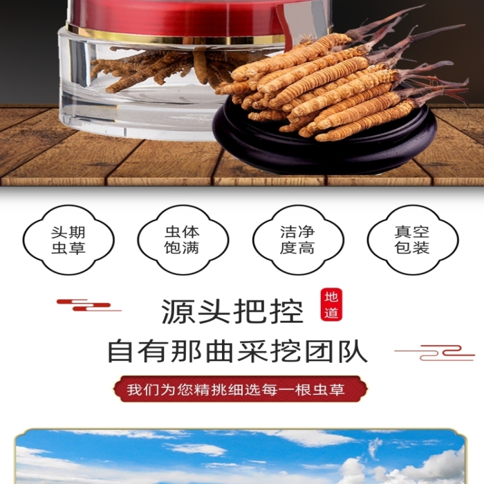冬蟲夏草中藥保健詳情頁