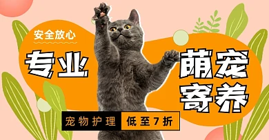 专业萌宠寄养7折购海报
