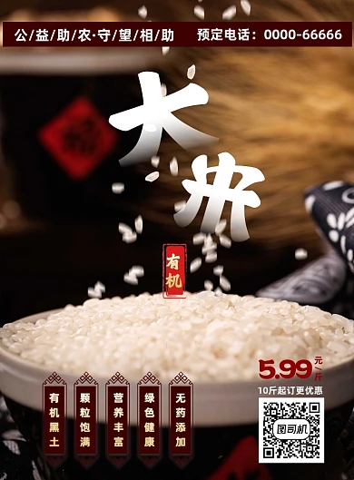 农产品五常大米印刷海报