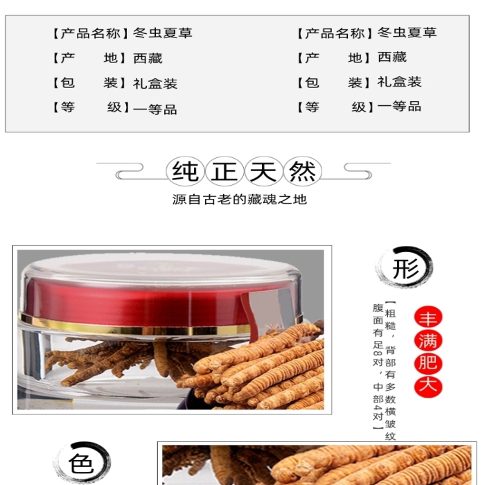 冬蟲夏草中藥保健詳情頁