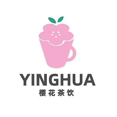 奶茶店樱花饮品店LOGO