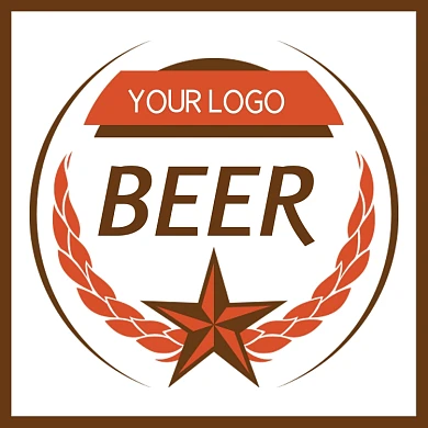 啤酒饮品棕色复古风标签不干胶