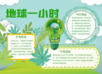 地球一小时小报手抄报