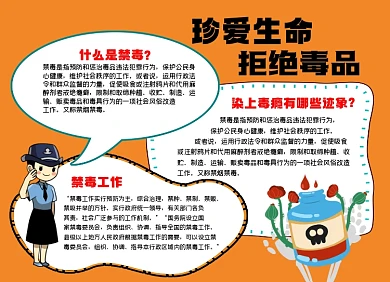 珍爱生命拒绝毒品小报手抄报