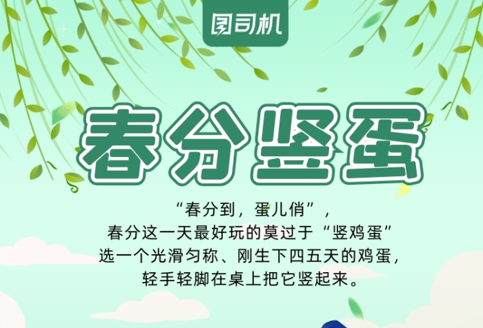 春分豎蛋卡通風(fēng)手機(jī)海報