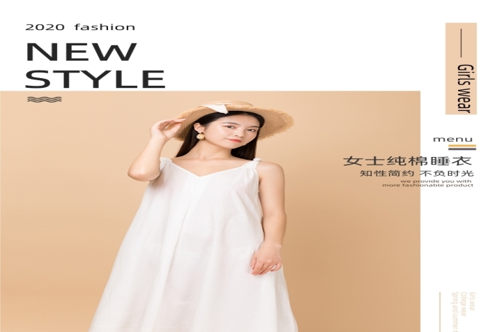 女裝女式簡約睡衣服裝詳情頁