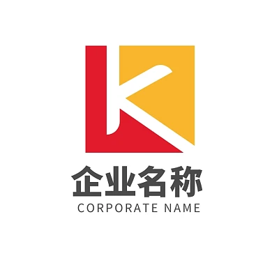 字母K红色黄色LOGO