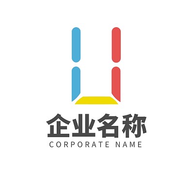 字母U紅黃藍LOGO