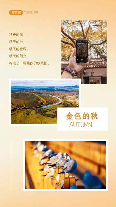 秋意相册拼图文艺清新手机海报