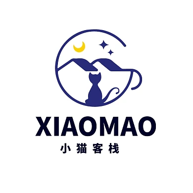 民宿小猫客栈古典可爱LOGO标志VI