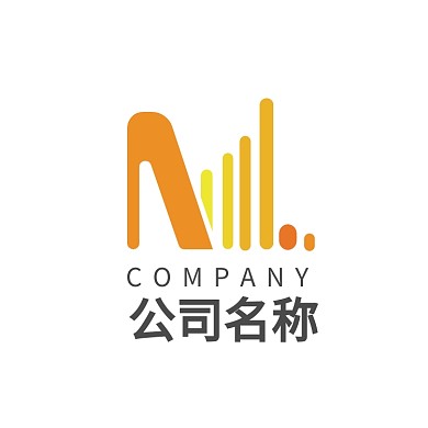 創(chuàng)意橙色簡約Mlogo設計