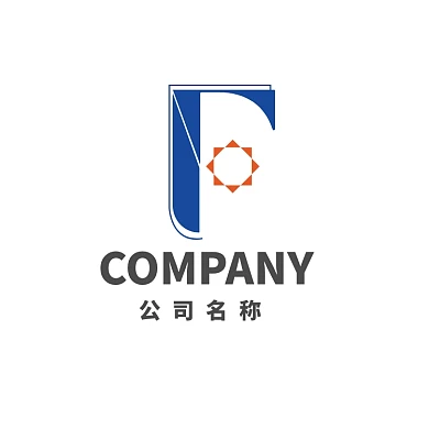 创意蓝色F字母logo设计