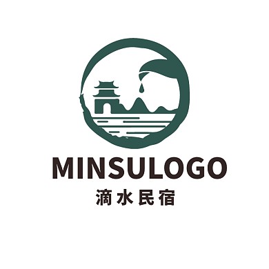 民宿中國風(fēng)客棧古典古塔LOGO