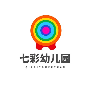七彩幼兒園學(xué)校logo標(biāo)志設(shè)計