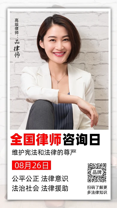 全国律师咨询日简约公益摄影图海报