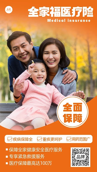 全家福医疗险摄影图海报