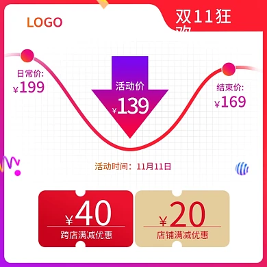 剁手补给站双十一降价曲线活动主图