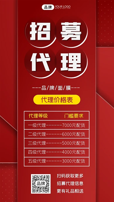 面膜招募代理宣传海报