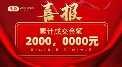 喜报销售额排行榜摄影图海报