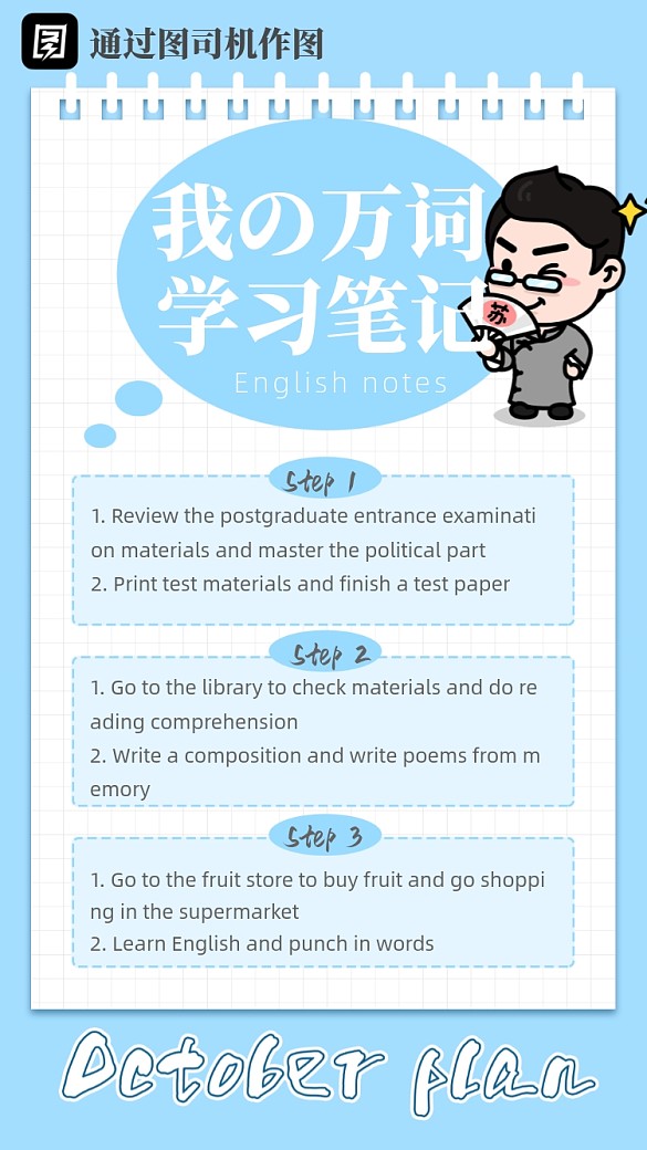 英文萬(wàn)詞筆記攝影圖海報(bào)