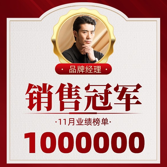 銷冠喜報(bào)業(yè)績攝影圖海報(bào)