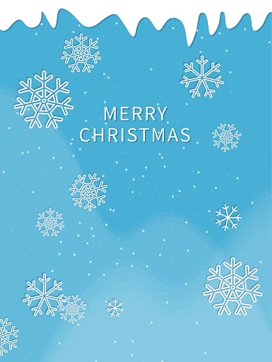简约圣诞快乐贺卡海报下雪雪花雪景矢量