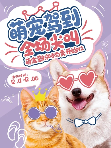 宠物休闲主题活动宣传海报