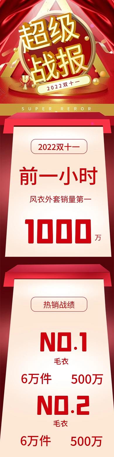 红色喜庆喜报超级战报