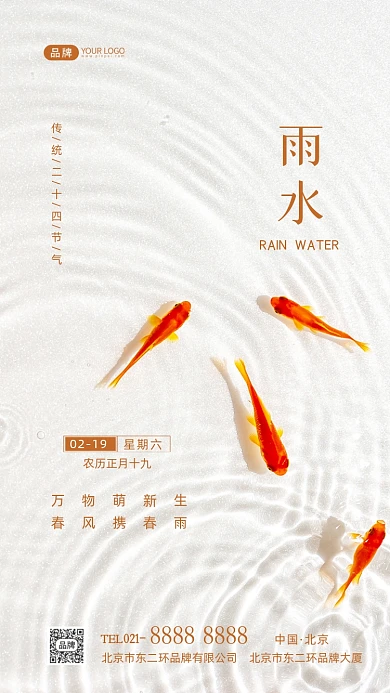 雨水节气二十四节气摄影图海报