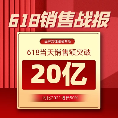 618女装商城销售战报方图海报