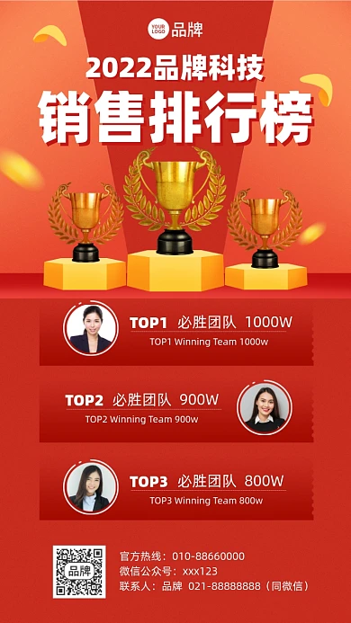 销售排行榜喜报摄影图海报