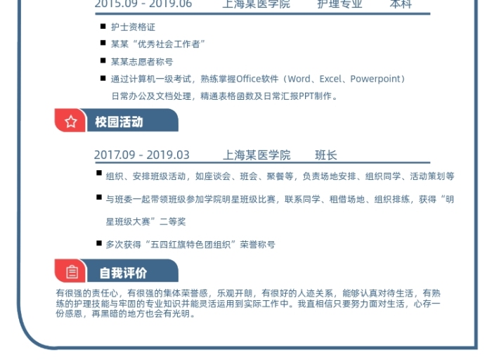 護(hù)士醫(yī)生個人簡歷