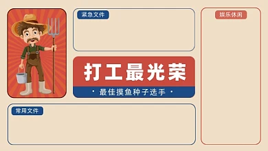 打工人复古电脑分区壁纸