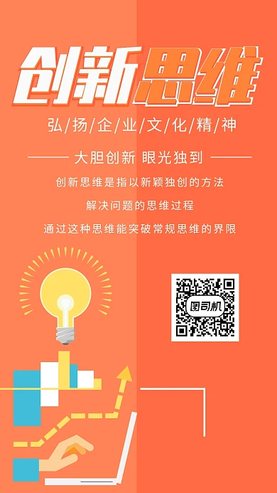 创新思维手机海报