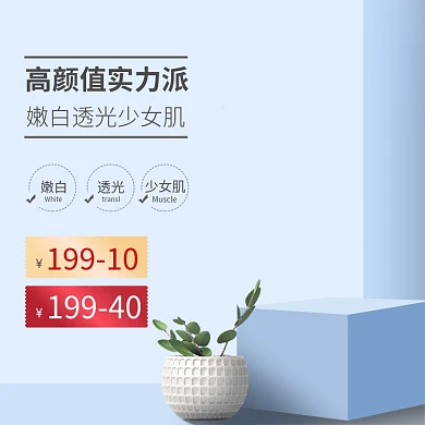 双11清新化妆美容电商直通车主图