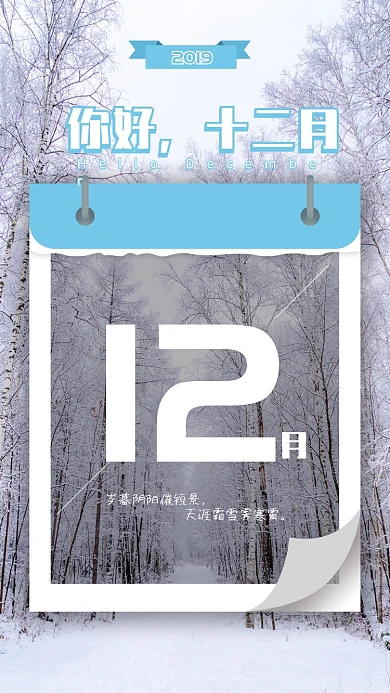 2019你好12月手机海报