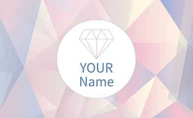 粉色钻石色块分割质感印刷名片