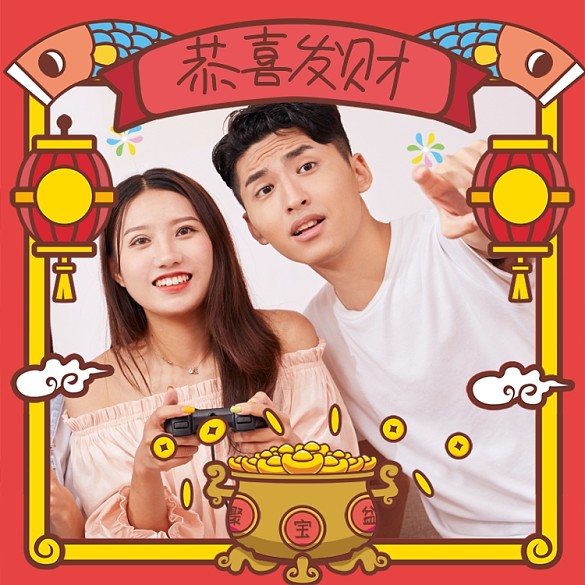 春節(jié)頭像恭喜發(fā)財電商頭像淘寶直通車圖片