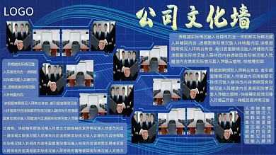 企业文化公司介绍展板文化墙海报模板