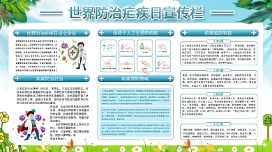 世界防治疟疾日勤洗手七步法卫生健康宣传栏