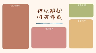 复古简约风打工人电脑分区壁纸