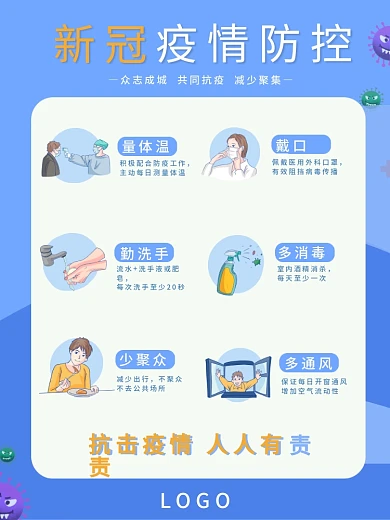 新冠疫情常态化防控社区戴口罩宣传海报