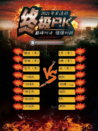 2016年末活动终极PK对决宣传海报