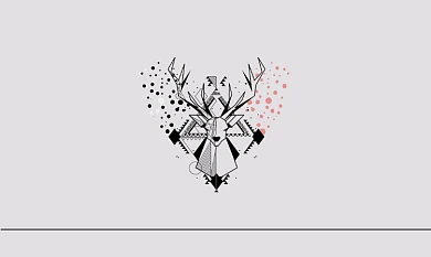 商务高端简约小清新几何鹿红黑白色创意名片