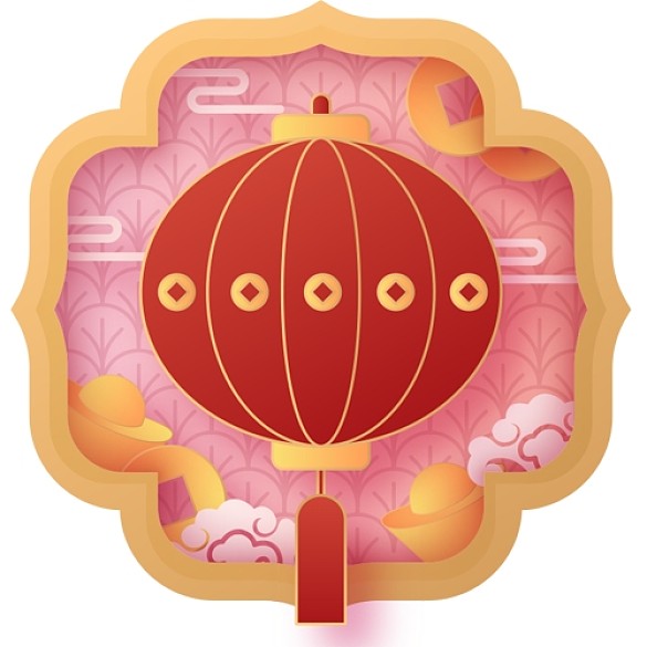 中式多色牛年新年喜慶圖標(biāo)icon22