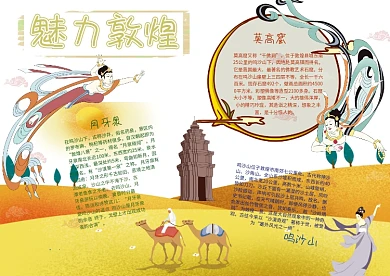 魅力敦煌漂亮手抄报模板